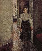 Camille Pissarro young woman oil painting